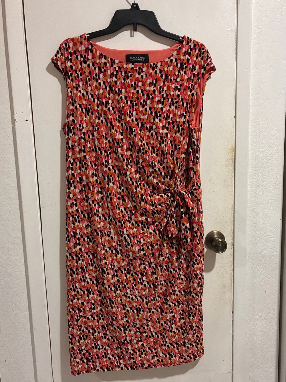 rebels Coral Multicolor Knot-Detail Sheath Dress